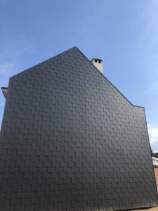 Gevelbekleding in leisteen